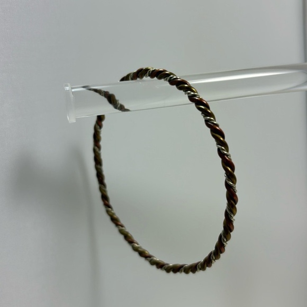 Copper twist bangle bracelet vintage jewelry unisex - Picture 3 of 5